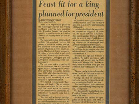 Article in the Clarion Ledger about President Reagan's visit