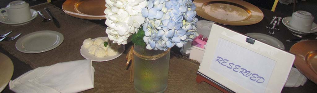 photo of a table set for an event